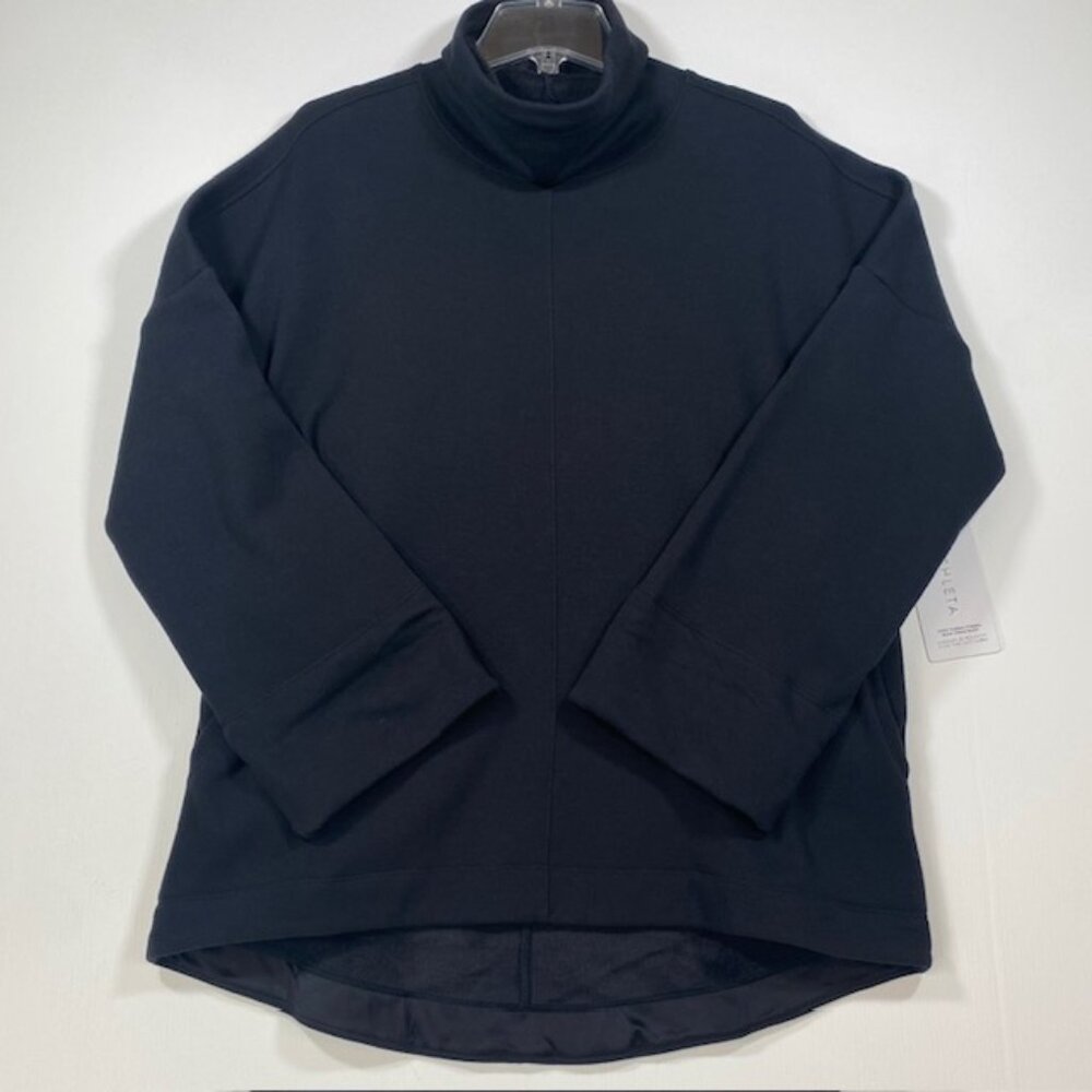 Black Athleta Cozy Karma Funnel Neck Oversized Sweatshirt Size Medium